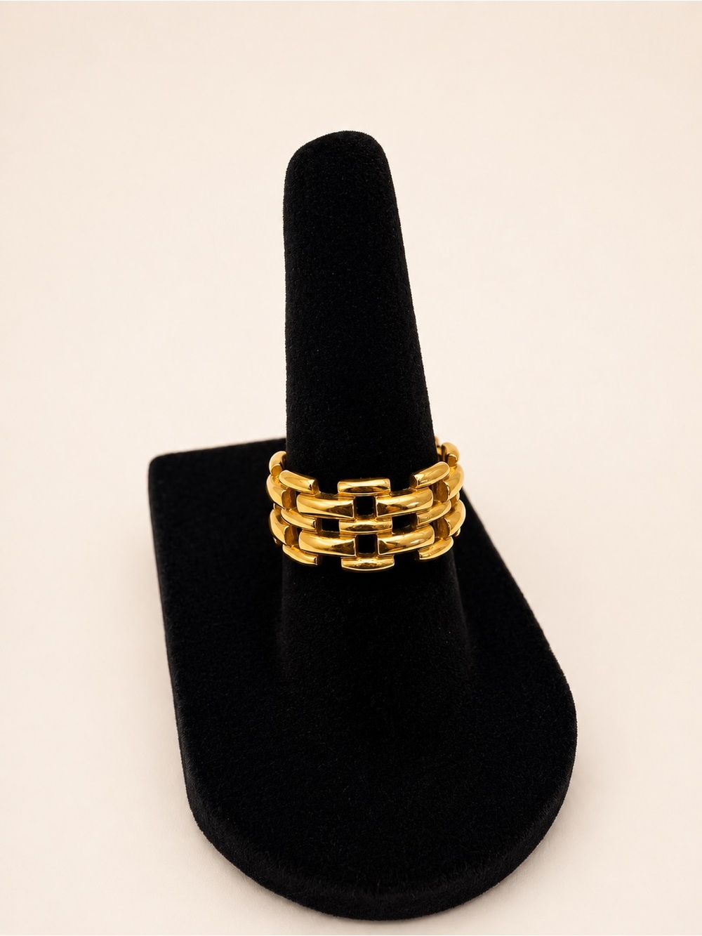 18K Gold PVD 316L Stainless Steel Chunky Chain Ring â Size 7